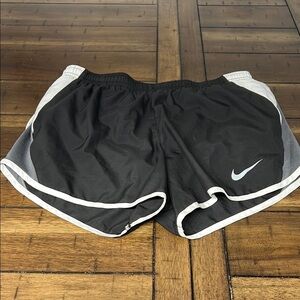 Nike Black and Gray Athletic Shorts with Moisture-Wicking Fabric